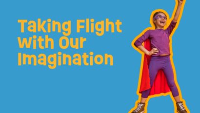 Kid dressed up as superhero showing off the weekly themes.